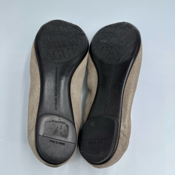 AGL Attilio Giusti Leombruni Snakeskin Captoe Ballet Flats Sz 8.5M - Picture 5 of 11